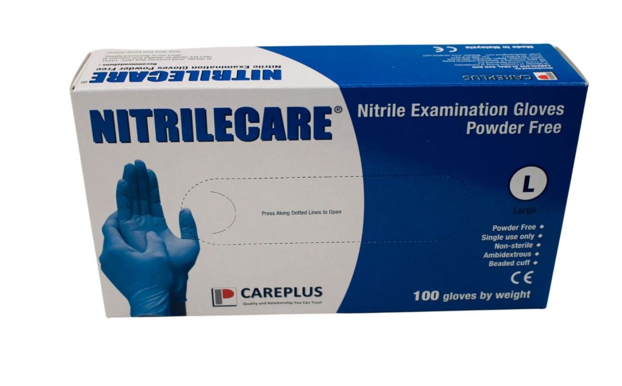 Powder Free NITRILE EXAM GRADE Gloves (100/BOX — priced per case of ...